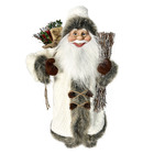 Enfeite De Natal Papai Noel Casaco Branco 45cm | Natal Formos